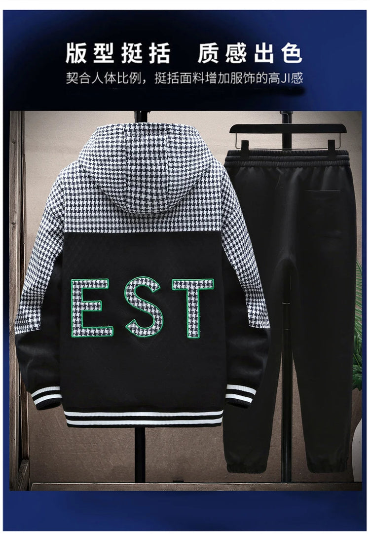 Winter Men's Sets Tracksuit Men Wool Hooded Sweatshirt Thicken Warm Sportswear Male Casual Suit Two Piece Sets