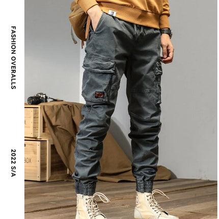CAAYU Joggers Cargo Pants Men Casual Y2k MultiPocket Male Trousers Sweatpants Streetwear Techwear Tactical Track Black Pants Men
