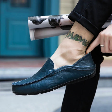 Scarpe da Uomo Casual in Pelle, Mocassini di Design, Slip-on, Scarpe da Barca di Alta Qualità, Chaussure Homme