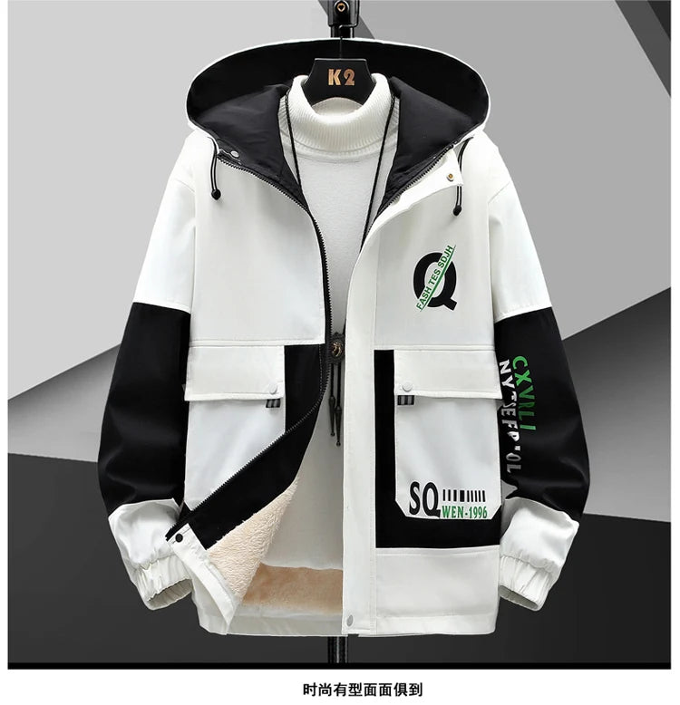 Winter Outfits Men Thick Warm Tracksuit Set Men Fashion Clothing SportswearJacket Pants 2 Piece Fleece Lined Sets
