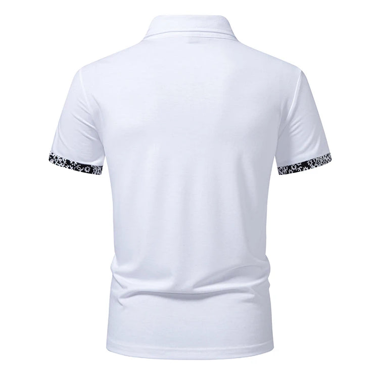 Polo da uomo estive a manica corta, T-shirt con colletto a risvolto, tinta unita, T-shirt sportiva T15