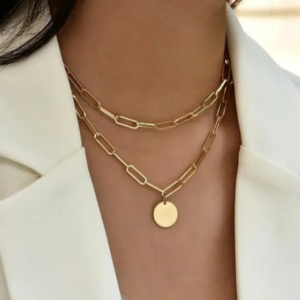 925 Sterling Silver Three-Layer Round Necklace Simple Snake Chain Charm Ball Chain Party Wedding Gift Women's Exquisite Jewelry PlatiNum