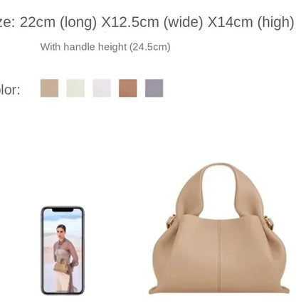 Borsa a Tracolla da Donna di Alta Gamma Autunno/Inverno 2025 – Design con Motivo Lychee e Tracolla a Nuvola