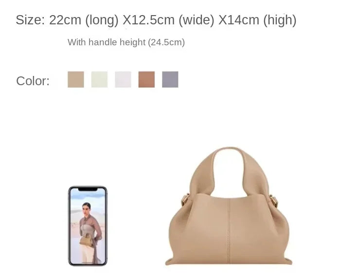 Borsa a Tracolla da Donna di Alta Gamma Autunno/Inverno 2025 – Design con Motivo Lychee e Tracolla a Nuvola