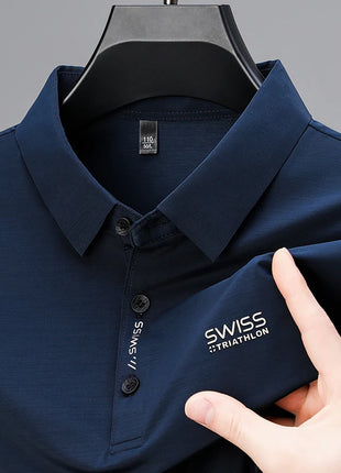 BROWON 2025 Été 2025 Tendances Polo T-shirt homme Manches courtes Anti-rides Col rabattu Mince Cool Business Tee Shirt Homme