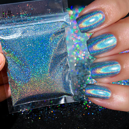 10g/Bag Glitter Snow White Nail Art Sugar Powder Sweater Laser Shiny Decoration Chrome Powder Woolen Candy Effect Nails 2027