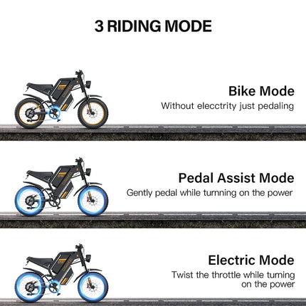 Bicicletta elettrica COSWHEEL GT20 Edition 2000W 48V 25A da montagna e fuoristrada, E-Bike da 20 pollici per tutti i terreni.