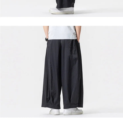 Pantaloni Harem Oversize da Uomo Leggeri Sottili Traspiranti Tinta Unita Stile Harajuku Gamba Larga Casual Moda Pantaloni Dritti Uomo 5XL