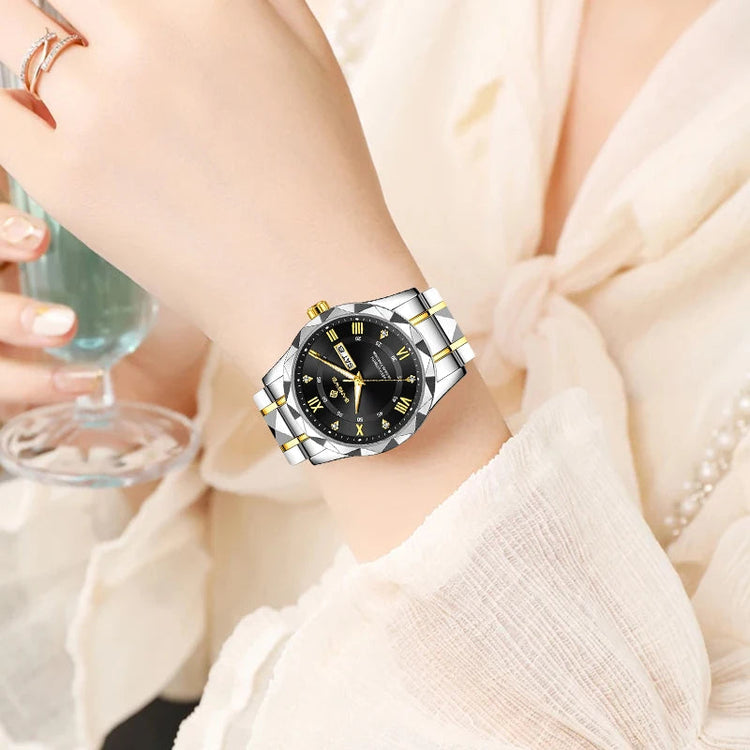 BANGWEI Orologio da donna Orologio di moda classico elegante di lussoBusiness Casual Data Orologi da donna al quarzo luminoso impermeabile in acciaio inossidabile platinumshop