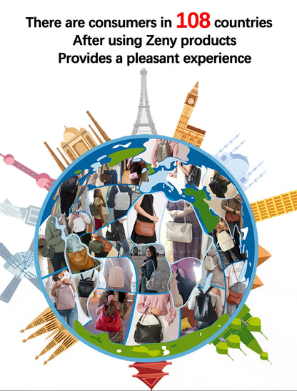 Zency Borsa da donna in vera pelle premium Borsa hobo di lusso Borsa a tracolla moda di grande capacità per moglie amante ragazza regalo Sac