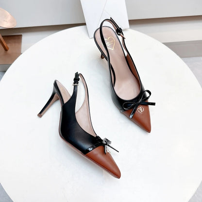 Heels sandals Gladiator summer luxury Brand 2025 bow Women High Heels Pointed toe designer Elegant Slingbacks Party Ladies Shoes