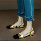 Sandali Donna Estivi 2026 Nuovi Colori Misti Ciabatte Slip-on Oro Tacco Basso Sgback Stile Romano Scarpe Casual Basse da Ragazza