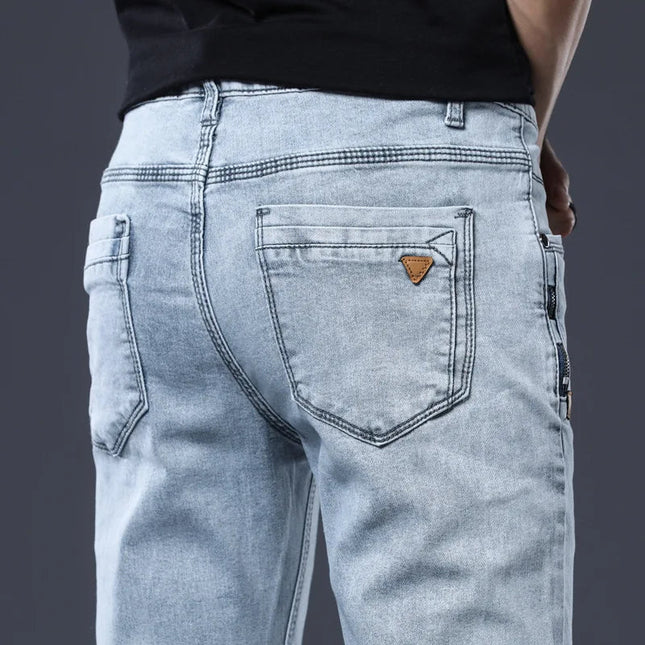 ICPANS Skinny Denim Jeans Men Slim Fit Stretch Mens Jeans Pant Gray Blue 2025 New PlatiNum
