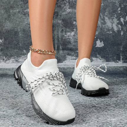 Breathable Socks Shoes Women Lightweight Knitted Casual Sneakers Non-slip Walking Footwear Outdoor Jogging Fitness Sports PlatiNum