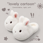 Cute Brown Bunny Plush Slippers Women Winter Warm Rebound Soft Sole House Shoes Indoor Fuzzy Non-Slip Comfortable Home Footwear