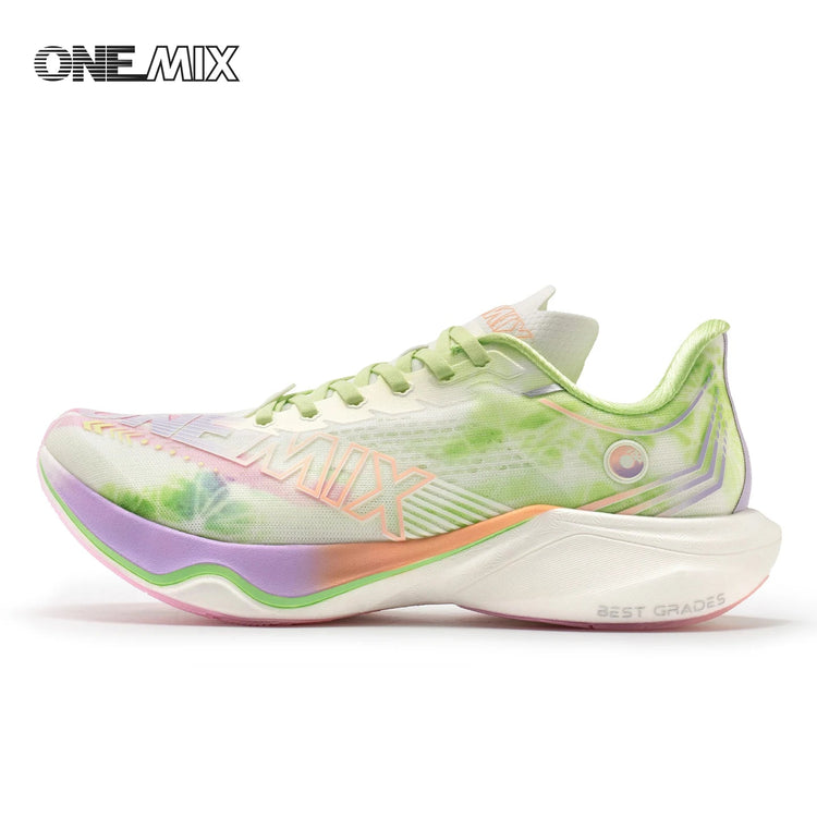 Scarpe da Corsa ONEMIX Marathon con Piastra in Carbonio, Supporto Professionale Stabile, Ammortizzazione, Ultra-leggere e Reattive per Uomo PlatiNum