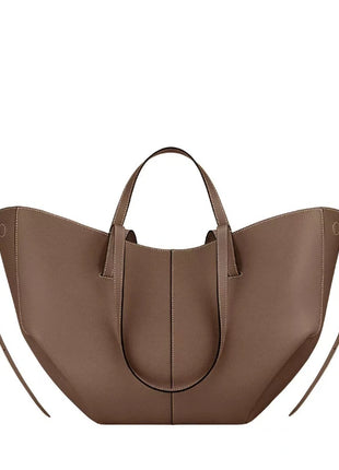 Grande borsa tote in pelle morbida con bordo regolabile, manici lunghi, borsa capiente per lavoro e shopping quotidiano