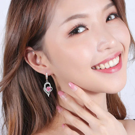 925 Sterling Silver New Woman Fashion Jewelry High Quality Blue Pink White Purple Crystal Zircon Hot Selling Earrings PlatiNum