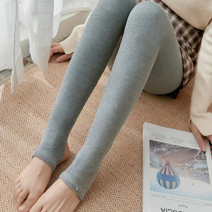 Women's Fall Winter Ribbed Vertical Stripe Thermal Leggings Fleece Thickened  Street Ready Seamless High Waist Thermal Pants PlatiNum