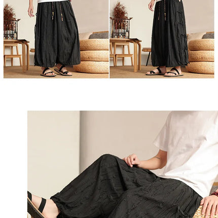 Primavera 2026 Nuovi Pantaloni Larghi da Uomo Vintage Casual Jogging, Pantaloni Harem Larghi Traspiranti da Uomo, Taglie Forti 8XL