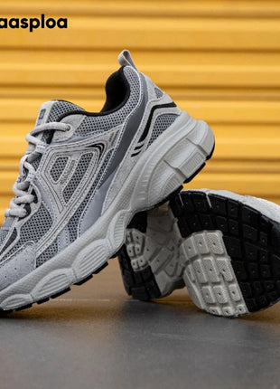 Baasploa Women Running Shoes Lightweight Breathable Sport Shoes Female Comfort White Casual Sneakers Height Increase Cushioning PlatiNum