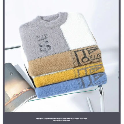 2024 winter new style men's sweater knitted long sleeve Warm Men Fashion Sweaters Thicken Warm wool pullovers Sweater male