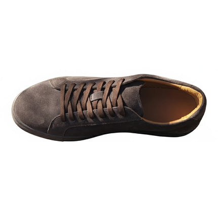 Men Coffee Suede Loafers Skateboarding Pure Outdoor Durable Leather Casual Walking Style Shoes