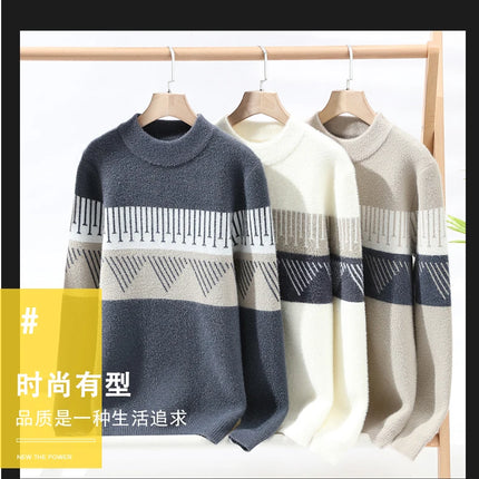 Fall Mens Christmas Cashmere Sweater O Neck Men Tops Quality Male Pullover Sweaters Thick Warm Pull Homme 2023