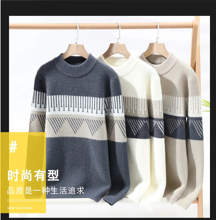Fall Mens Christmas Cashmere Sweater O Neck Men Tops Quality Male Pullover Sweaters Thick Warm Pull Homme 2023