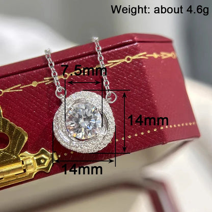 Huitan squisita collana da sposa da sposa con collana con ciondolo design nodo dichiarazione zircone cubico AA gioielli da donna color argento