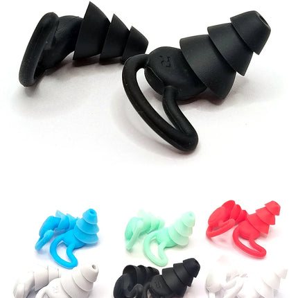Tappi per Orecchie da Nuoto in Silicone, Protezioni Auricolari Impermeabili a 3 Strati, Tappi Morbidi Antirumore per Adulti