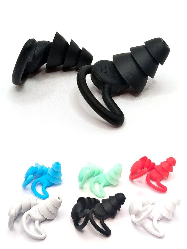Tappi per Orecchie da Nuoto in Silicone, Protezioni Auricolari Impermeabili a 3 Strati, Tappi Morbidi Antirumore per Adulti