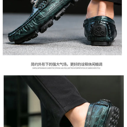 Scarpe Casual da Uomo, Mocassini con Finiture Metalliche, Comodi e Morbidi Slip-on per Adulti