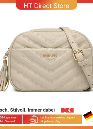 Miss Lulu WOMEN'S shoulder bag Tassel Small Crossbody Bag Elegant Golden Hardware handbag For WOMEN'S PlatiNum
