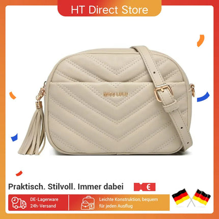 Miss Lulu WOMEN'S shoulder bag Tassel Small Crossbody Bag Elegant Golden Hardware handbag For WOMEN'S PlatiNum