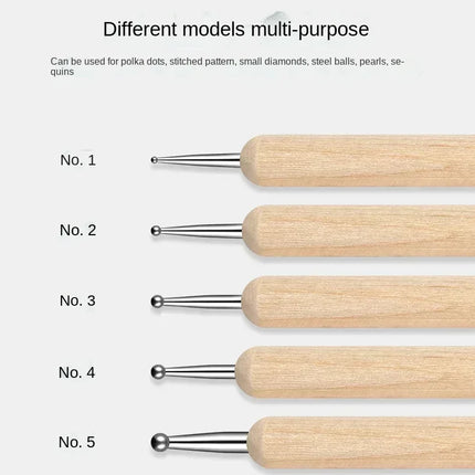 Dual End Wooden Dotting Pen Marble Nail Art Tool Set Manicure Painting Kit 5PCS DIY Nail Design