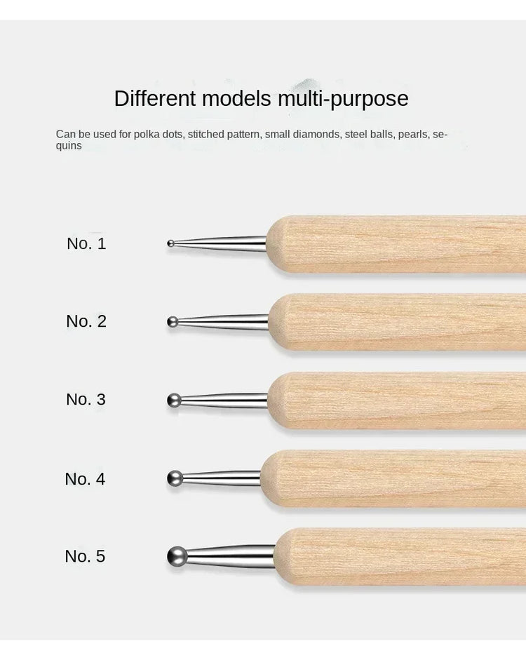Dual End Wooden Dotting Pen Marble Nail Art Tool Set Manicure Painting Kit 5PCS DIY Nail Design