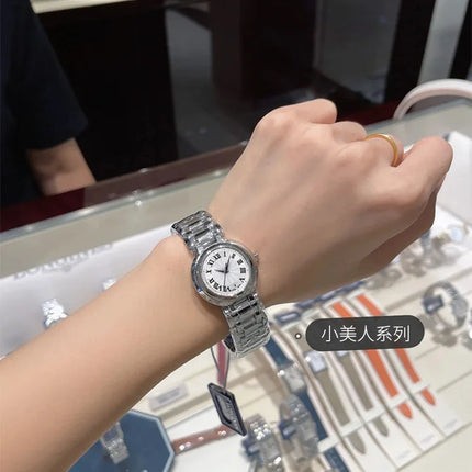 Orologio da Donna Suojiali Little Beauty, Quadrante Piccolo con Numeri Romani, Elegante e Delicato, Cinturino in Acciaio o Pelle Opzionale, Orologio da Polso Femminile alla Moda per Uso Quotidiano Casual