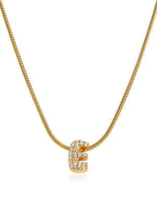 Fashion Tiny CZ Zircon Initial Alphabet Pendant Neckalce Gold Plated Stainless Steel A-Z Letter Necklaces Birthday Gifts Jewelry PlatiNum