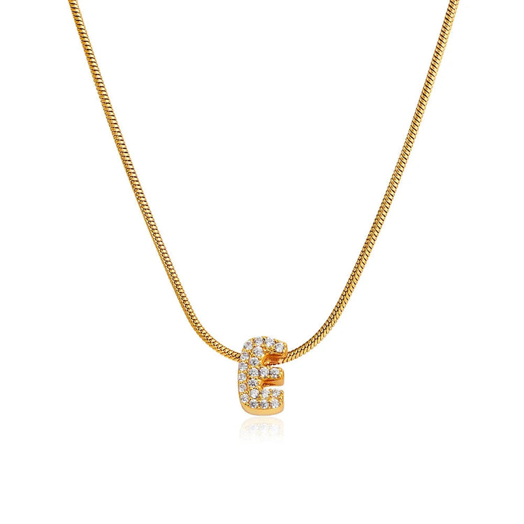 Fashion Tiny CZ Zircon Initial Alphabet Pendant Neckalce Gold Plated Stainless Steel A-Z Letter Necklaces Birthday Gifts Jewelry PlatiNum