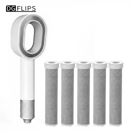 Filtro di lusso per soffione doccia Filtro in fibra di carbonio ad alto rendimento Filtro per acqua doccia per rimuovere fluoruro di cloro e acqua dura