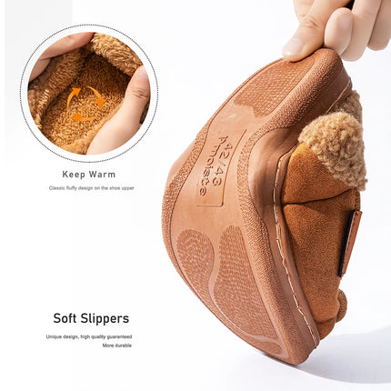 Winter Warm Men's Slippers TPR Sole Memory Foam Pad Antiskid Soft Comfortable Flat Bottom Men's Indoor Shoes