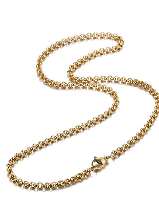 1Pc Width 3mm Stainless Steel Round Pearl Chain Necklace Bracelet Anklet  3 Colors PlatiNum