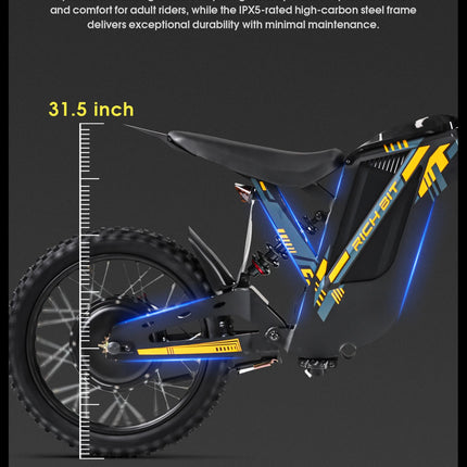 Bicicletta Elettrica da Montagna RICH BIT V9 Ultra, 48V 1500W (Picco 2500W), Batteria al Litio 20Ah, E-Bike ad Alta Velocità 60KM/H, Freno a Disco Idraulico, Bicicletta Fuoristrada a Lunga Autonomia