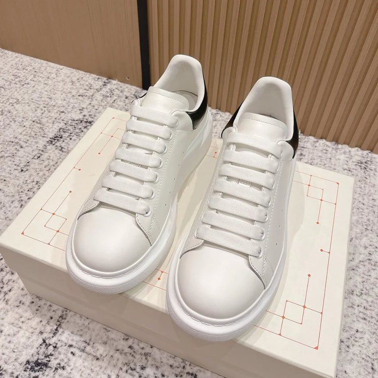 Top Classic Platform White Sneakers Silky Cowhide Height Boost Casual Shoes Versatile Daily Commute Shoes MK01