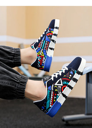 Nuove Scarpe Estive alla Moda per Uomo, Sneakers Sportive Antiscivolo da Passeggio, Scarpe Casual in Tela con Motivi, Zapatos Maschili