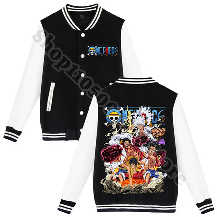 Autumn Fashion Varsity Jacket Anime One Piece Casual Baseball Jackets Adult Children Clothes Cute Sweatshirt Coat Xmas Gift 2026