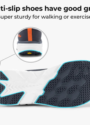 FitVille Scarpe da uomo con punta larga, ammortizzate, larghezza extra larga, scarpe da corsa antiscivolo, comode sneakers leggere per piedi grassi