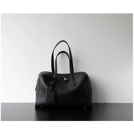 Borsa da donna in pelle di vacchetta di alta qualità, semplice borsa a tracolla di grande capacità, borsa a spalla.