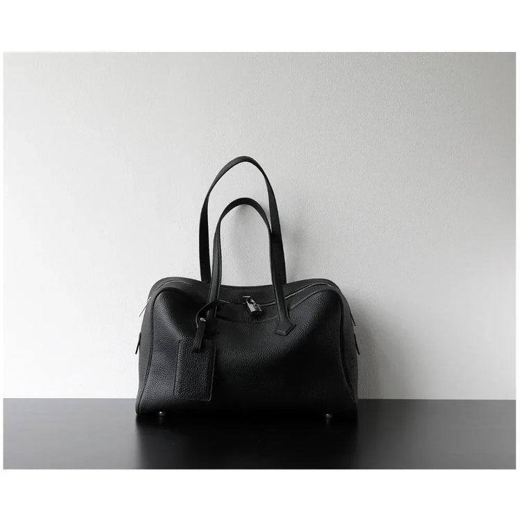 Borsa da donna in pelle di vacchetta di alta qualità, semplice borsa a tracolla di grande capacità, borsa a spalla.